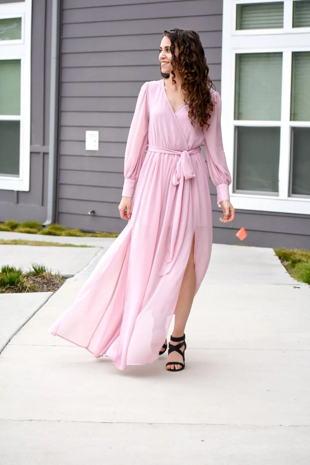 Roaring Like A Lion Mauve Maxi Dress