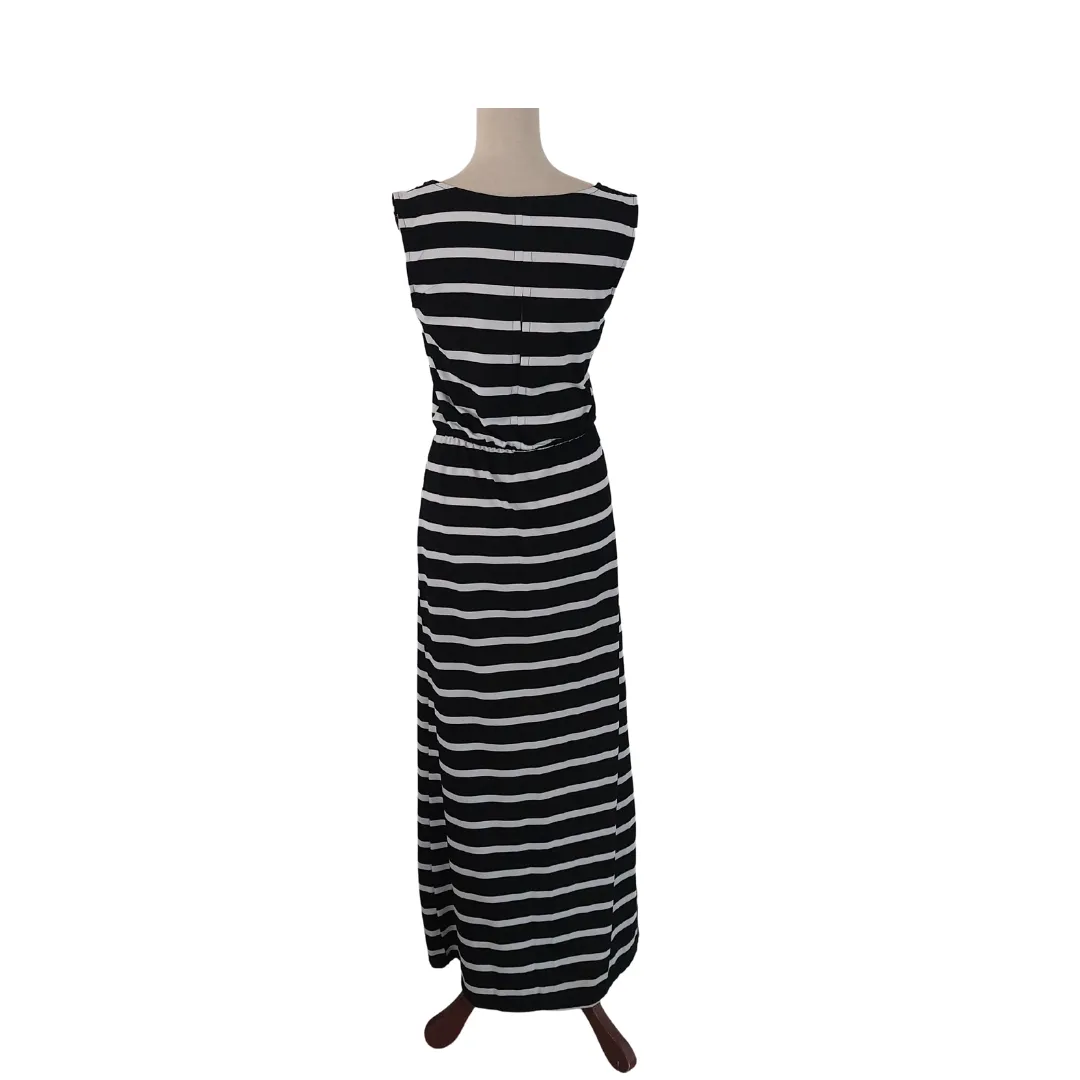 Sans Life Black & White Striped Maxi Dress | Pre Loved |