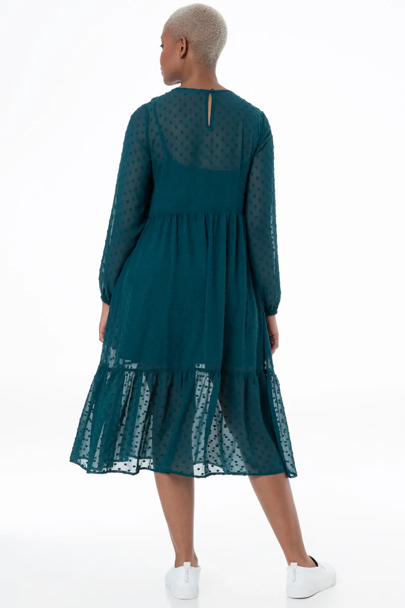 Sheer Midi Dress _ 147247 _ Green