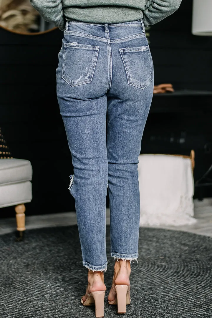 Show The Way Distressed Straight Skinny Jeans