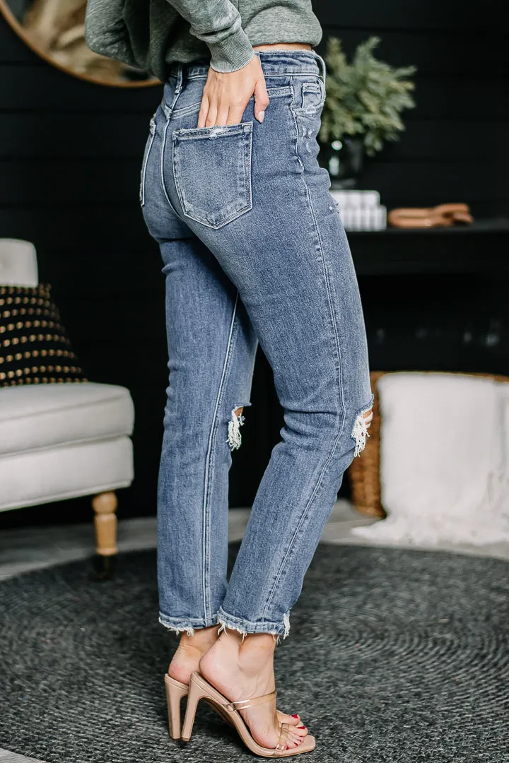 Show The Way Distressed Straight Skinny Jeans