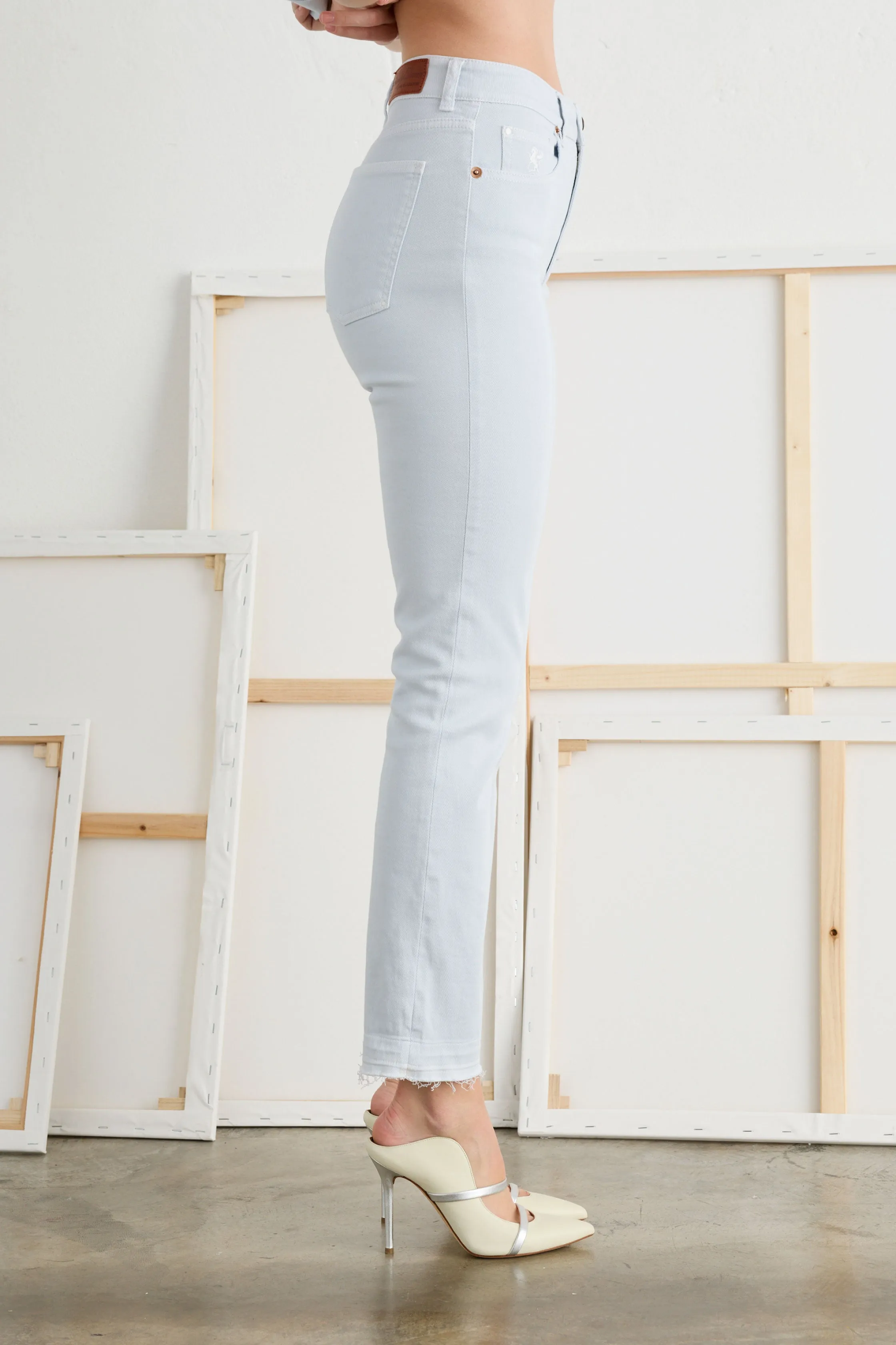 Skinny Pants in Stretch Cotton Garment-Dyed 054U 3881