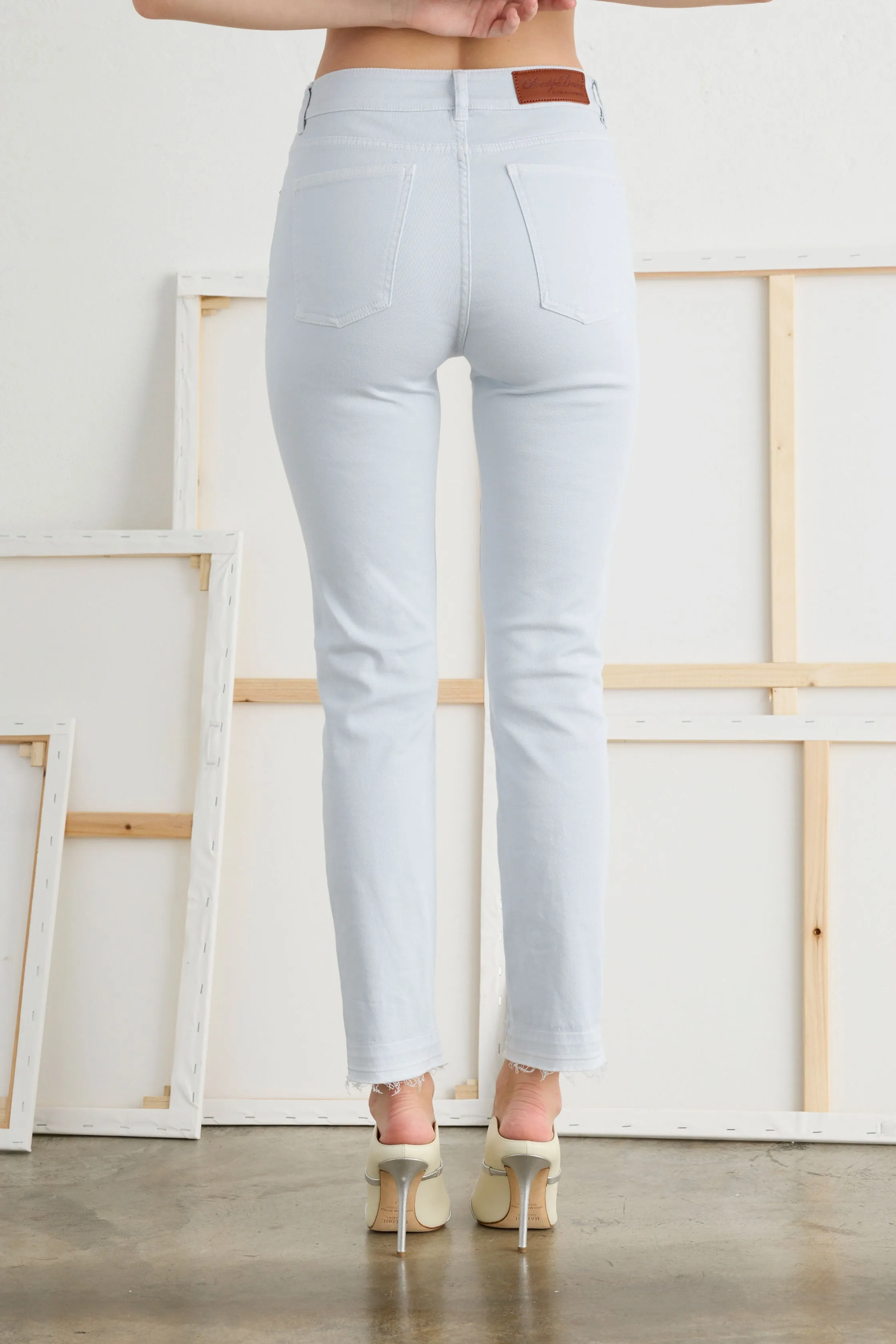 Skinny Pants in Stretch Cotton Garment-Dyed 054U 3881