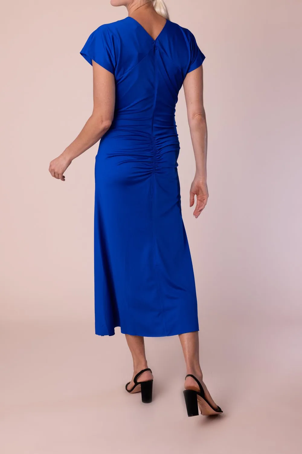 Sleeveless Ruched Midi Dress