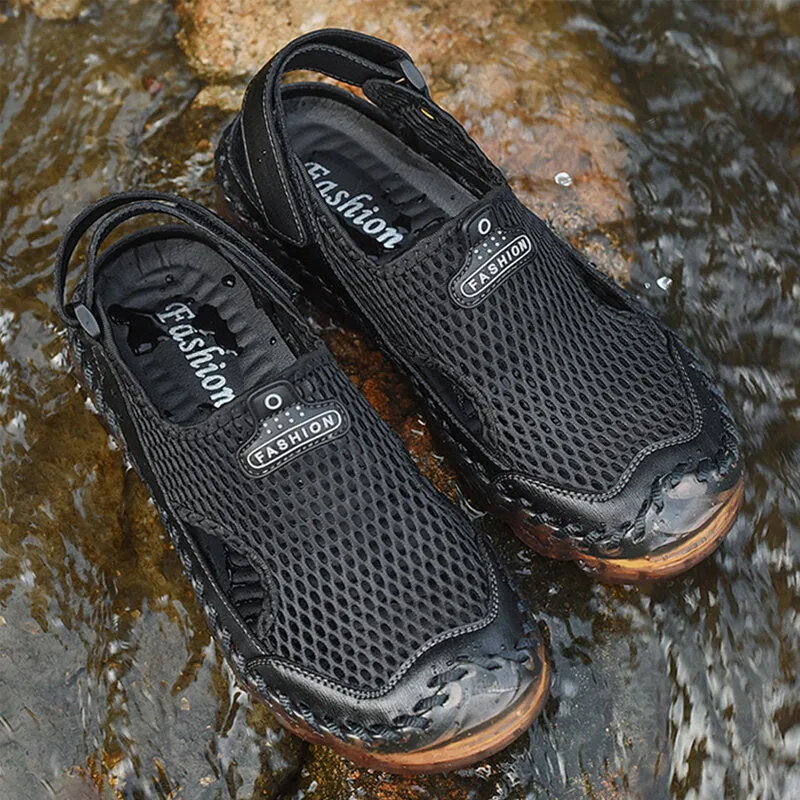 Sports Sandals Non-Slip Breathable Mesh Fishing Shoes Summer Outdoor Casual Shoes Outdoor Hiking Climbing Sports Non-slip Men Sandals