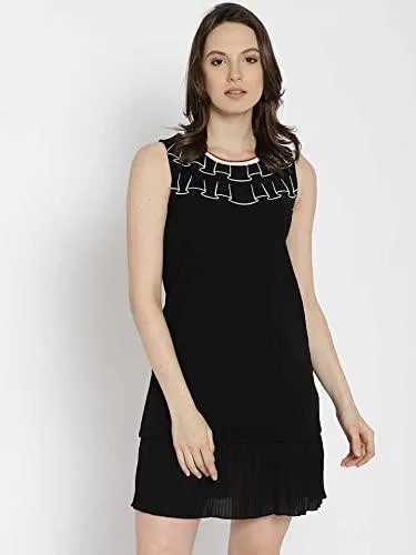 Style Quotient By Noi Women Black Solid Shift Dress