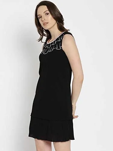 Style Quotient By Noi Women Black Solid Shift Dress