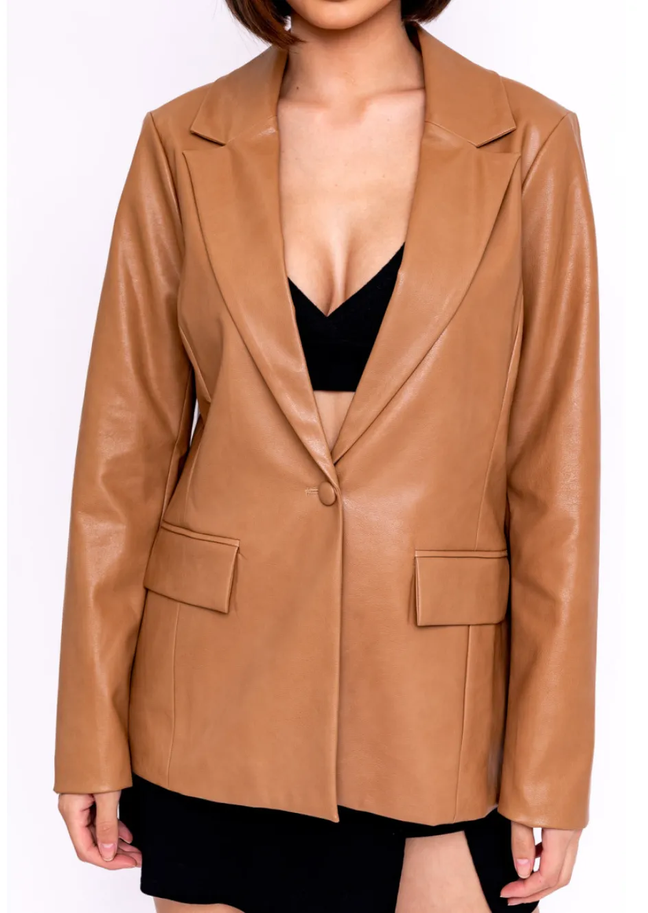 Weekends In France Leather Jacket - Camel