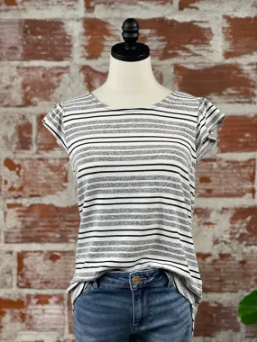 Zoe Top in Black and White Stripe